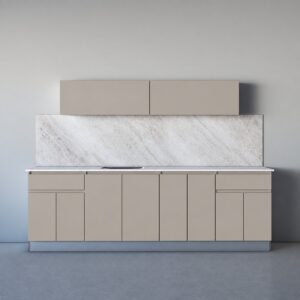 מטבח סהרה 2.60 מטר תחתון ו 2 מטר עליון קלאפות אינטגרלי כולל שיש וכיור נירוסטה